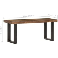 Banc 110 Cm Bois De Récupération Solide Et Acier VidaXL 9 Banc 110 Cm Bois De Récupération Solide Et Acier VidaXL -Promos Garde Plante Boutique 23032139 3