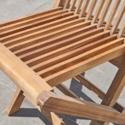 Chaise De Jardin En Teck Huilé Massif Pliante (lot De 4) -Promos Garde Plante Boutique 234818 5