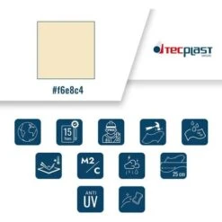 TECPLAST Toile Pergola Ivoire 2x3 M Effet Anti-Chaleur 680PR2 - Qualité 15 Ans - Bâche Pergola étanche En PVC - Made In France -Promos Garde Plante Boutique 23757568 4