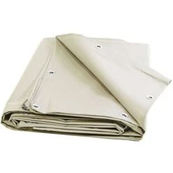 TECPLAST Toile Pergola Ivoire 3x3 M 680PR - Qualité 10 Ans - Bâche Pergola Ou Tonnelle étanche En PVC - Made In France