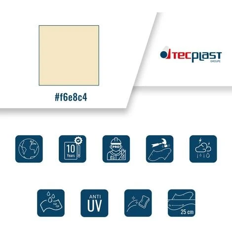 TECPLAST Toile Pergola Ivoire 3x4 M 680PR - Qualité 10 Ans - Bâche Pergola Ou Tonnelle étanche En PVC - Made In France 6 TECPLAST Toile Pergola Ivoire 3x4 M 680PR - Qualité 10 Ans - Bâche Pergola Ou Tonnelle étanche En PVC - Made In France – Image 4