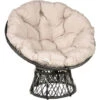 OUTSUNNY Fauteuil Rond De Jardin Fauteuil Papasan Pivotant Grand Confort Ø 97 X 90H Cm Grand Coussin Fourni Polyester Résine Tressée Crème -Promos Garde Plante Boutique 25007533 1