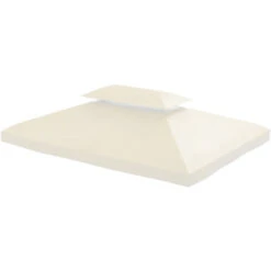 HOMCOM Toile De Toit De Rechange Pour Pavillon Tonnelle Tente 3x4m Crème