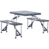 OUTSUNNY Table De Camping Pique Nique Pliante Portable 4 Personnes Aluminium Plastique Gris Foncé -Promos Garde Plante Boutique 25008232 1