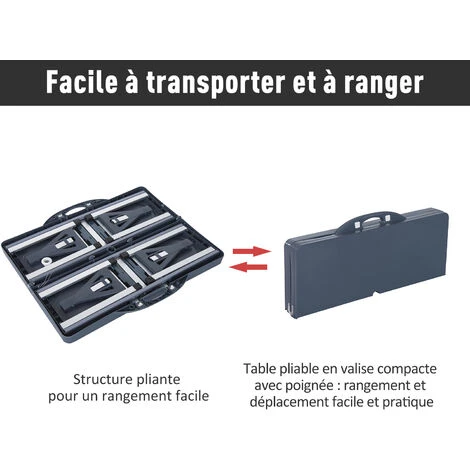 OUTSUNNY Table De Camping Pique Nique Pliante Portable 4 Personnes Aluminium Plastique Gris Foncé 7 OUTSUNNY Table De Camping Pique Nique Pliante Portable 4 Personnes Aluminium Plastique Gris Foncé – Image 5
