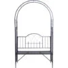 OUTSUNNY Arche à Rosiers Banc De Jardin 2 Places 2 En 1 Dim. 115L X 59l X 203H Cm Métal époxy Noir -Promos Garde Plante Boutique 25008253 1