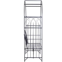 OUTSUNNY Arche à Rosiers Banc De Jardin 2 Places 2 En 1 Dim. 115L X 59l X 203H Cm Métal époxy Noir 11 OUTSUNNY Arche à Rosiers Banc De Jardin 2 Places 2 En 1 Dim. 115L X 59l X 203H Cm Métal époxy Noir -Promos Garde Plante Boutique 25008253 5