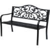 OUTSUNNY Banc 3 Places De Jardin Terrasse Style Cosy Chic 127L X 60l X 89H Cm Métal époxy Anticorrosion Noir -Promos Garde Plante Boutique 25009102 1