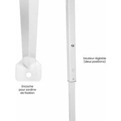 Tonnelle De Jardin Pliante 3x3 M Blanche - Tonnelle Barnum Pliant Toile 210D (160g/M2) - Tente Pliable Idéale Pour Reception En Exterieur -Promos Garde Plante Boutique 25237172 4