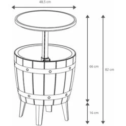 Glacière Table D'Appoint Pour Jardin En Résine Cosmopolitan Beige Gardiun 37 L 48,5x48,5x57/82 Cm -Promos Garde Plante Boutique 27616625 5