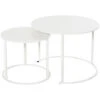 OUTSUNNY Lot De 2 Tables Basses Rondes Gigognes Empilables De Jardin Métal époxy Blanc -Promos Garde Plante Boutique 27825537 1