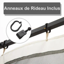OUTSUNNY Moustiquaires Pour Tonnelle Barnum Pavillon De Jardin 3 X 3 M - Lot De 4 Moustiquaires Zippées + Crochets D'attaches - Polyester Nylon 11 OUTSUNNY Moustiquaires Pour Tonnelle Barnum Pavillon De Jardin 3 X 3 M - Lot De 4 Moustiquaires Zippées + Crochets D'attaches - Polyester Nylon -Promos Garde Plante Boutique 28256688 5