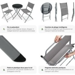 Ensemble Table Et Chaises De Jardin DUSSELDORF - Mobilier De Jardin, Meuble De Jardin, Salon De Jardin -Promos Garde Plante Boutique 28381370 5