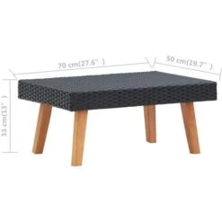 Table Basse De Jardin Résine Tressée Noir VidaXL -Promos Garde Plante Boutique 28406534 3