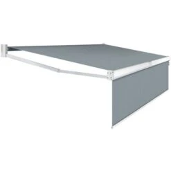 Store Banne Manuel 3,95x3 M Gris Anthracite Lambrequin H.1,40 M