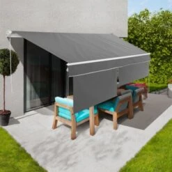 Store Banne Manuel 2,95x2 M Gris Anthracite Lambrequin H.1,40 M -Promos Garde Plante Boutique 28718924 2