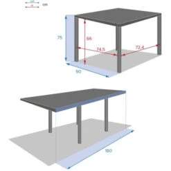 Table Piazza Extensible 8 Personnes Anthracite/graphite - Avec Rallonge -Promos Garde Plante Boutique 28719287 4
