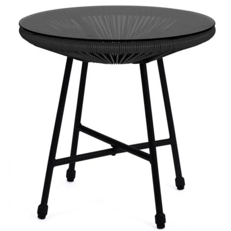 Salon De Jardin IZMIR Table Et 2 Fauteuils Oeuf Cordage Noir 5 Salon De Jardin IZMIR Table Et 2 Fauteuils Oeuf Cordage Noir – Image 3