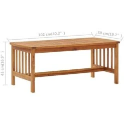 Table Basse 102x50x43 Cm Bois D'acacia Solide VidaXL -Promos Garde Plante Boutique 28920359 3