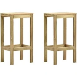 Tabourets De Bar De Jardin 2 Pcs Bois De Pin Imprégné VidaXL