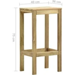 Tabourets De Bar De Jardin 2 Pcs Bois De Pin Imprégné VidaXL -Promos Garde Plante Boutique 29070189 3