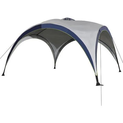 OUTSUNNY Tonnelle Barnum Contemporain En Dôme Dim. 4L X 4l X 2,5H M Métal époxy Polyester Haute Densité 190T Gris 6 OUTSUNNY Tonnelle Barnum Contemporain En Dôme Dim. 4L X 4l X 2,5H M Métal époxy Polyester Haute Densité 190T Gris – Image 4