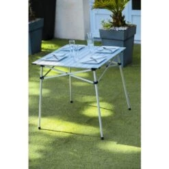 Table à Lattes De Camping - O'Camp - Housse De Transport Inclus - Dimensions : 70 X 70 X 70 Cm -Promos Garde Plante Boutique 29192970 4