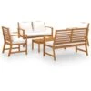 Salon De Jardin 5 Pcs Avec Coussin Bois D'acacia Solide VidaXL