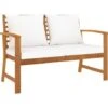 Banc De Jardin Avec Coussin Crème 120 Cm Bois Solide D'acacia VidaXL -Promos Garde Plante Boutique 29365584 1