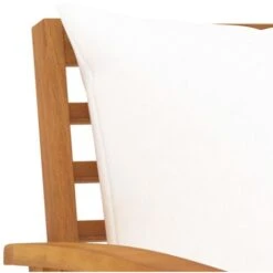 Banc De Jardin Avec Coussin Crème 120 Cm Bois Solide D'acacia VidaXL -Promos Garde Plante Boutique 29365584 5