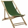 Chaise De Terrasse Bambou Et Toile Vert VidaXL -Promos Garde Plante Boutique 29365618 1