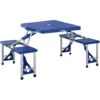 HOMCOM Table De Camping Pique-nique Pliante Portable En Plastique Avec 4 Sieges Bleu -Promos Garde Plante Boutique 29426190 1