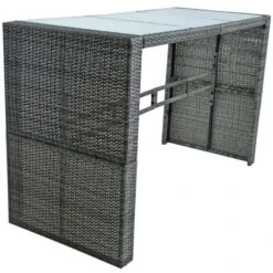 Ensemble De Bar De Jardin 6 Tabourets 1 Table En Polyrotin Gris Anthracite -Promos Garde Plante Boutique 29541783 3