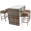 Ensemble De Bar De Jardin 4 Tabourets + Coussins + Table En Polyrotin Marron 2 Ensemble De Bar De Jardin 4 Tabourets + Coussins + Table En Polyrotin Marron -Promos Garde Plante Boutique 29541797 1