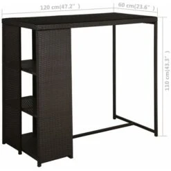 Meuble De Bar De Jardin 5 Pcs Et Coussins Résine Tressée Marron VidaXL -Promos Garde Plante Boutique 30068569 3