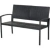 OUTSUNNY Banc De Jardin 2 Places Style Cosy Chic Résine Tressée 4 Fils Imitation Rotin Noir