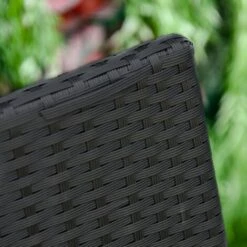 OUTSUNNY Banc De Jardin 2 Places Style Cosy Chic Résine Tressée 4 Fils Imitation Rotin Noir -Promos Garde Plante Boutique 30108464 4