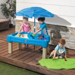 Step2 Cascading Cove Table De Jeu Sable Et Eau Enfant Avec Parasol Table De Jeu à Eau Pour Le Jardin -Promos Garde Plante Boutique 30160389 5