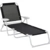 OUTSUNNY Bain De Soleil Pliable - Transat Inclinable 4 Positions - Chaise Longue Grand Confort Avec Accoudoirs - Métal époxy Textilène - Dim. 160L X 66l X 80H Cm - Noir 1 OUTSUNNY Bain De Soleil Pliable - Transat Inclinable 4 Positions - Chaise Longue Grand Confort Avec Accoudoirs - Métal époxy Textilène - Dim. 160L X 66l X 80H Cm - Noir -Promos Garde Plante Boutique 30163951 1