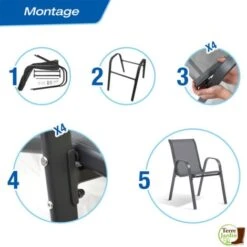 Chaises De Jardin Textilène - X 4 11 Chaises De Jardin Textilène - X 4 -Promos Garde Plante Boutique 30172813 5