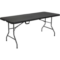 AREBOS Table Pliante Table De Buffet Look Rotin Table De Jardin Table De Camping -Promos Garde Plante Boutique 30190793 4