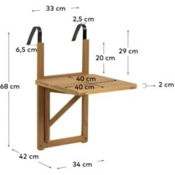 Kave Home - Table De Balcon Rabattable Amarilis En Bois Massif D'acacia 40 X 42 Cm FSC 100% 9 Kave Home - Table De Balcon Rabattable Amarilis En Bois Massif D'acacia 40 X 42 Cm FSC 100% -Promos Garde Plante Boutique 30319434 4