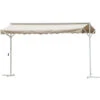 OUTSUNNY Store Double Pente Manuel Rétractable Inclinaison Réglable Acier époxy Blanc Polyester Imperméabilisé Anti-UV Beige Dim. 3L X 2,95l X 2,6H M -Promos Garde Plante Boutique 30329594 1