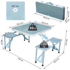 HOMCOM Table De Camping Pique-nique Pliante Aluminium 4 Places En Valise 9 HOMCOM Table De Camping Pique-nique Pliante Aluminium 4 Places En Valise -Promos Garde Plante Boutique 30469436 3
