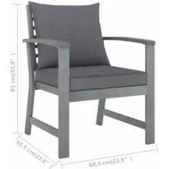 Chaises De Jardin 2 Pcs Avec Coussins Gris Foncé Bois D'acacia VidaXL -Promos Garde Plante Boutique 30512872 3