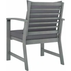 Chaises De Jardin 2 Pcs Avec Coussins Gris Foncé Bois D'acacia VidaXL -Promos Garde Plante Boutique 30512872 4