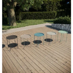 Table D'appoint, Table Basse Pliante Bleu De Jardin En Acier Epoxy 46X52CM- Meuble De Jardin -Promos Garde Plante Boutique 30528232 4