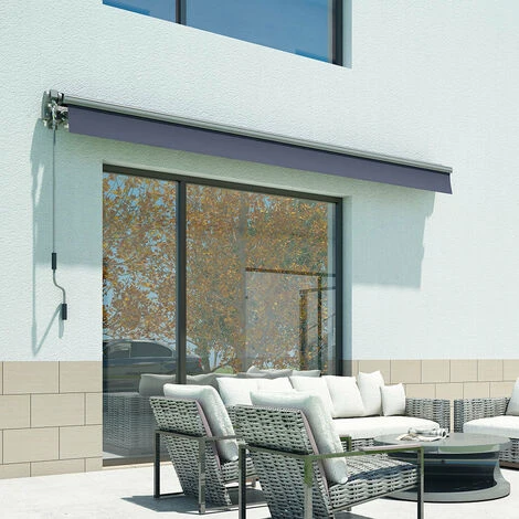 Store Banne Manuel 3x2m TAMPA Gris Aluminium 295 X 200 X 14,2 Cm 6 Store Banne Manuel 3x2m TAMPA Gris Aluminium 295 X 200 X 14,2 Cm – Image 4