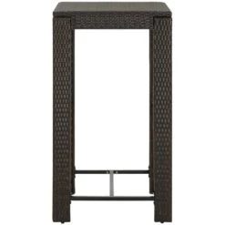 Table De Bar De Jardin Marron 60,5x60,5x110,5 Cm Résine Tressée VidaXL -Promos Garde Plante Boutique 30555598 2