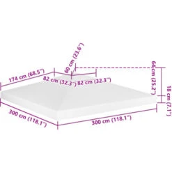 Toile De Toit De Belvédère 2 Niveaux 310 G/m² 3x3 M Blanc VidaXL -Promos Garde Plante Boutique 30778413 3